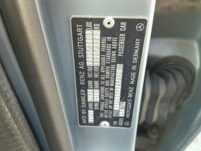 WDBCA39D6GA217170 - 1986 MERCEDES-BENZ 560 SEL BLUE photo 10