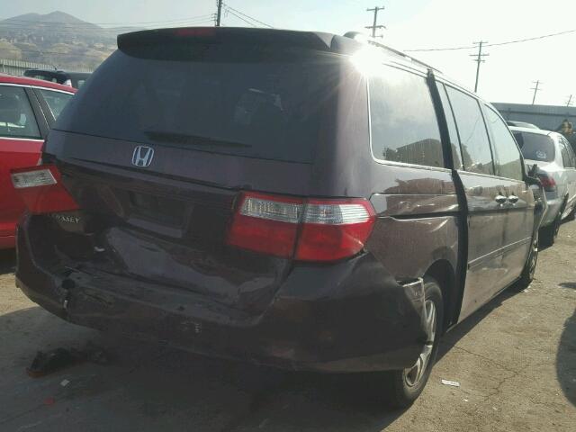 5FNRL38667B415506 - 2007 HONDA ODYSSEY EX BURGUNDY photo 4