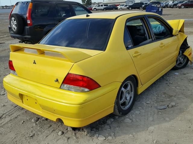 JA3AJ86E23U121692 - 2003 MITSUBISHI LANCER OZ YELLOW photo 4