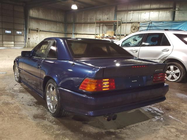 WDBFA76E4SF109630 - 1995 MERCEDES-BENZ SL 600 BLUE photo 3