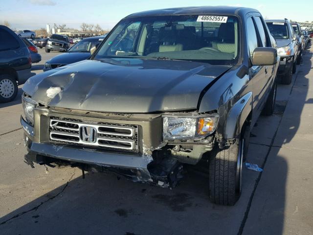 2HJYK16496H535728 - 2006 HONDA RIDGELINE GRAY photo 2