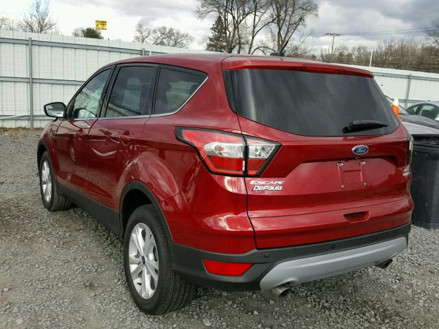 1FMCU9GD7HUD71283 - 2017 FORD ESCAPE SE BURGUNDY photo 3