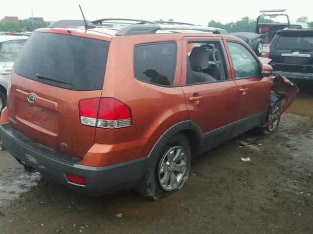 KNDJH741695036204 - 2009 KIA BORREGO LX ORANGE photo 4