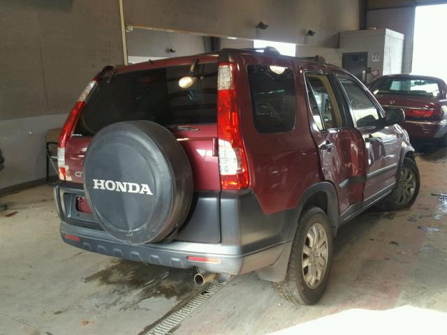 SHSRD78825U319495 - 2005 HONDA CR-V EX RED photo 4