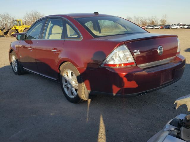 1MEHM42W48G606094 - 2008 MERCURY SABLE PREM MAROON photo 3