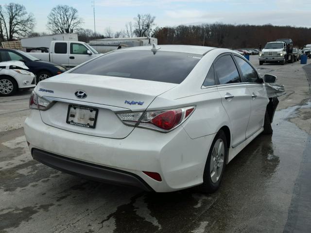 KMHEC4A42BA002198 - 2011 HYUNDAI SONATA HYB WHITE photo 4