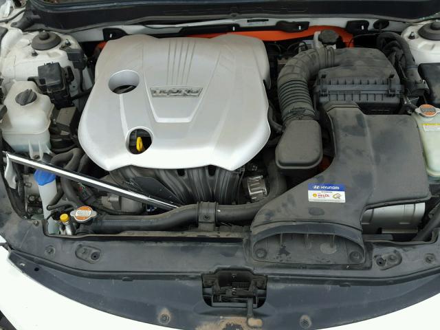 KMHEC4A42BA002198 - 2011 HYUNDAI SONATA HYB WHITE photo 7