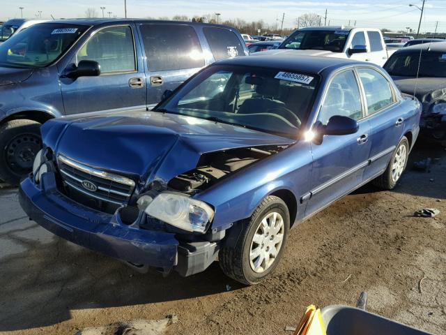 KNAGD126665450979 - 2006 KIA OPTIMA LX BLUE photo 2