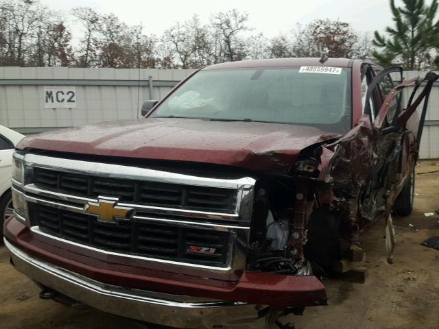 3GCUKREC7EG427116 - 2014 CHEVROLET SILVERADO BURGUNDY photo 2