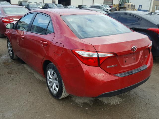 5YFBURHE9FP241443 - 2015 TOYOTA COROLLA L RED photo 3