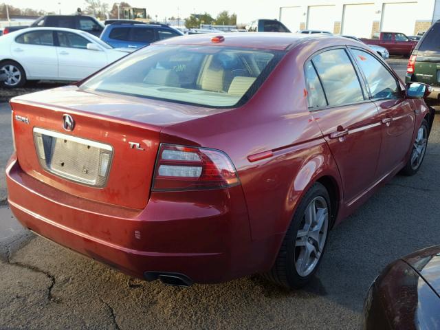 19UUA66227A009797 - 2007 ACURA TL RED photo 4