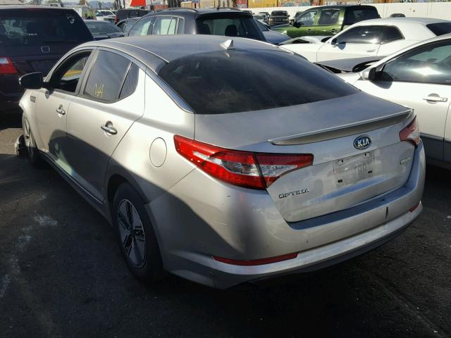 KNAGM4AD0C5011726 - 2012 KIA OPTIMA HYB GRAY photo 3