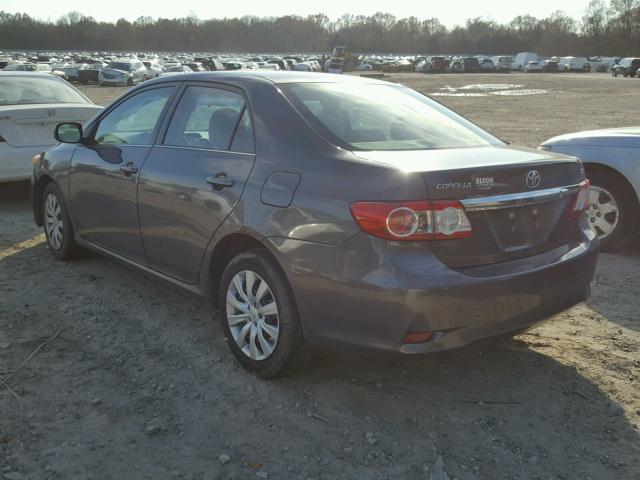 5YFBU4EE4DP173220 - 2013 TOYOTA COROLLA BA GRAY photo 3