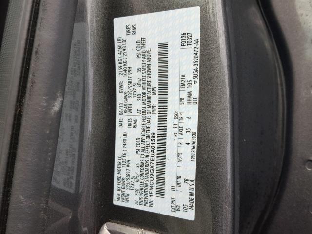 1FMCU9GX7EUA01599 - 2014 FORD ESCAPE SE 灰色 照片 10