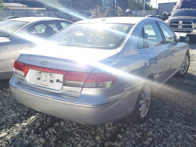 KMHFC46FX7A223294 - 2007 HYUNDAI AZERA SE SILVER photo 4