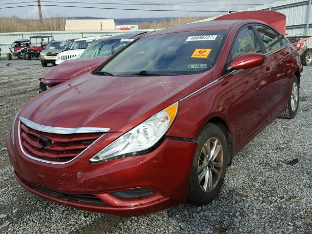 5NPEB4AC3CH500046 - 2012 HYUNDAI SONATA GLS RED photo 2