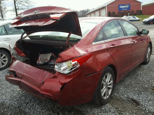 5NPEB4AC3CH500046 - 2012 HYUNDAI SONATA GLS RED photo 4