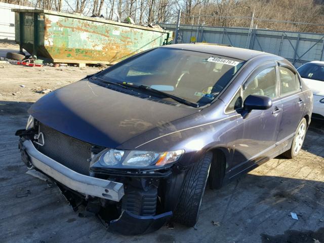 19XFA1F56BE033496 - 2011 HONDA CIVIC LX BLUE photo 2