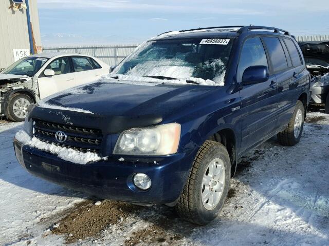 JTEHF21A330107239 - 2003 TOYOTA HIGHLANDER BLUE photo 2