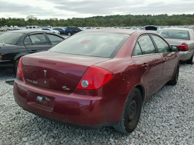 1G2ZF57B284115234 - 2008 PONTIAC G6 VALUE L MAROON photo 4