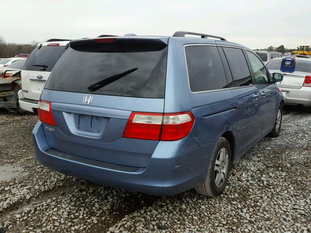 5FNRL38756B119108 - 2006 HONDA ODYSSEY EX BLUE photo 4