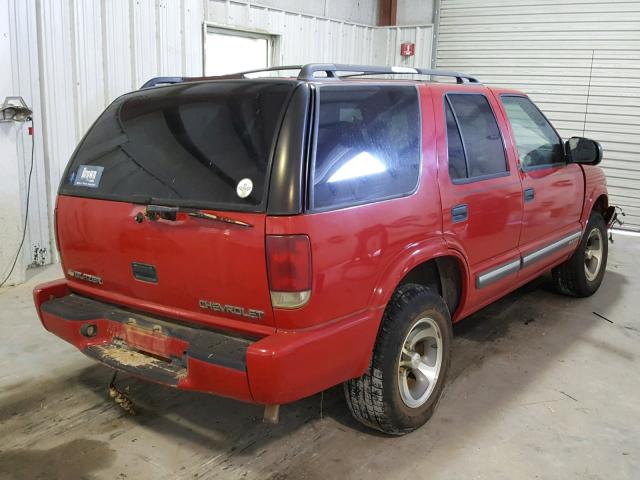 1GNCS13W112120142 - 2001 CHEVROLET BLAZER RED photo 4