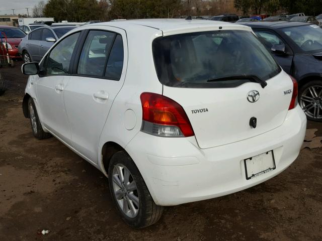 JTDKT4K31B5342061 - 2011 TOYOTA YARIS WHITE photo 3