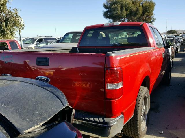 1FTRX12W25FA66533 - 2005 FORD F150 RED photo 4