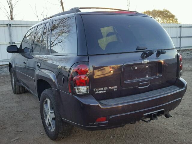 1GNDS13S382143501 - 2008 CHEVROLET TRAILBLAZE BLACK photo 3