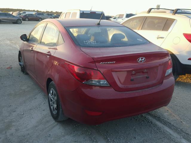 KMHCT4AE7DU389610 - 2013 HYUNDAI ACCENT GLS RED photo 3