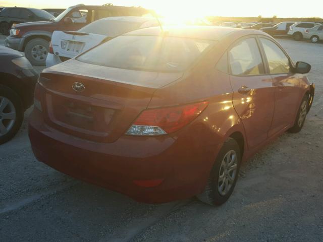 KMHCT4AE7DU389610 - 2013 HYUNDAI ACCENT GLS RED photo 4