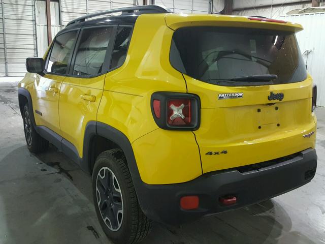 ZACCJBCT5GPD90612 - 2016 JEEP RENEGADE T YELLOW photo 3