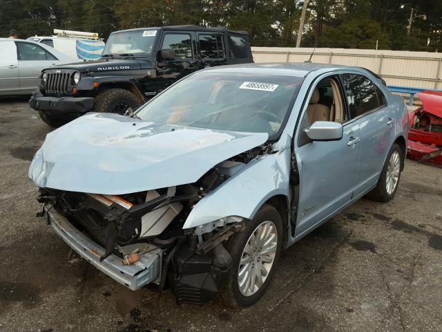 3FADP0L34BR129788 - 2011 FORD FUSION HYB BLUE photo 2