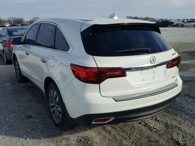 5FRYD4H48GB033179 - 2016 ACURA MDX TECHNO WHITE photo 3