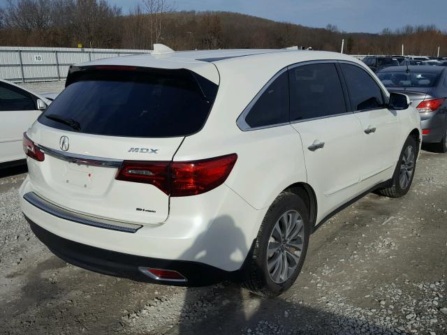 5FRYD4H48GB033179 - 2016 ACURA MDX TECHNO WHITE photo 4