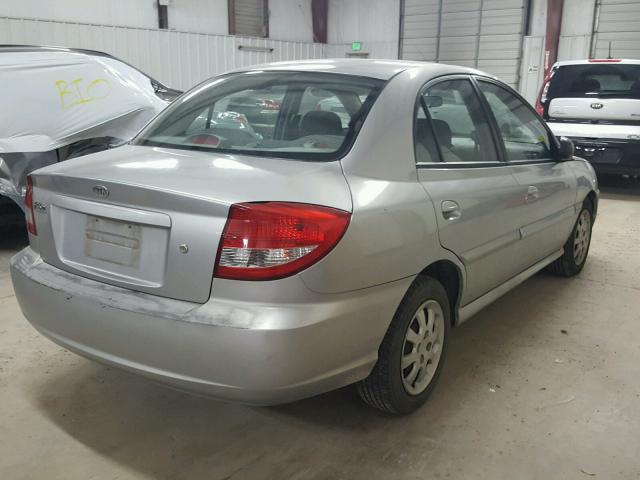 KNADC125546288301 - 2004 KIA RIO SILVER photo 4