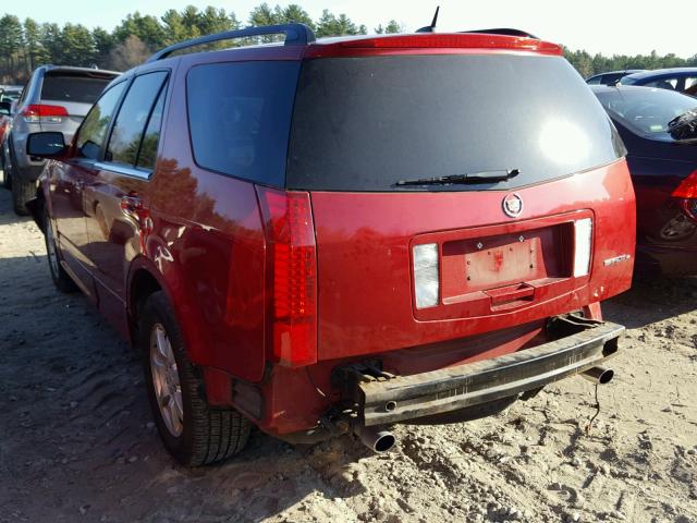 1GYEE437480153235 - 2008 CADILLAC SRX RED photo 3