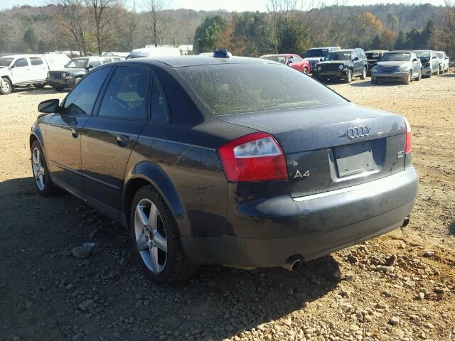 WAULC68E54A019180 - 2004 AUDI A4 1.8T QU BLUE photo 3