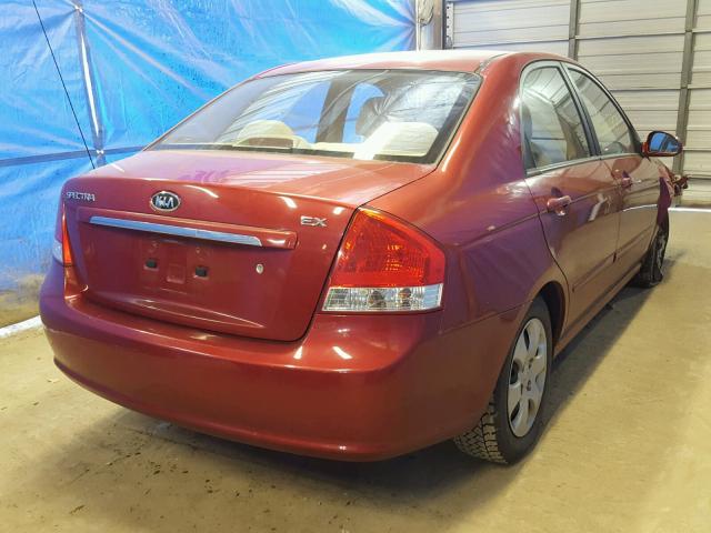 KNAFE122885543950 - 2008 KIA SPECTRA EX RED photo 4