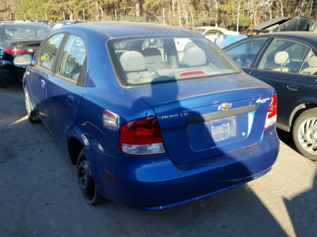 KL1TD52625B447724 - 2005 CHEVROLET AVEO BASE BLUE photo 3