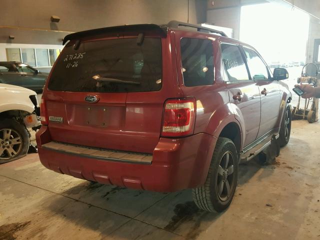 1FMCU03799KD08517 - 2009 FORD ESCAPE XLT RED photo 4