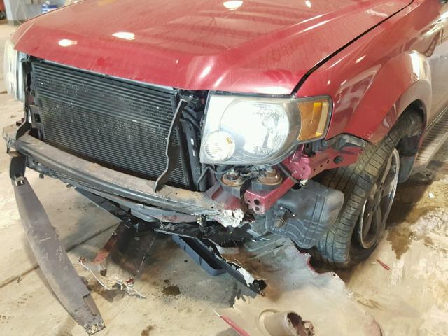 1FMCU03799KD08517 - 2009 FORD ESCAPE XLT RED photo 9