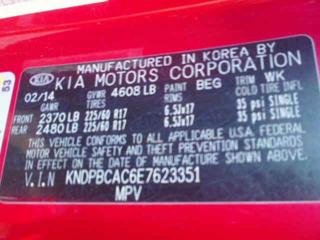 KNDPBCAC6E7623351 - 2014 KIA SPORTAGE L RED photo 10