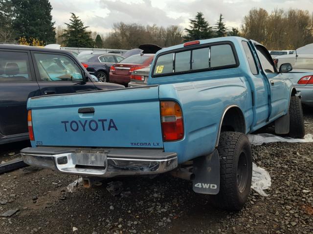 4TAWN72N4TZ159533 - 1996 TOYOTA TACOMA XTR BLUE photo 4