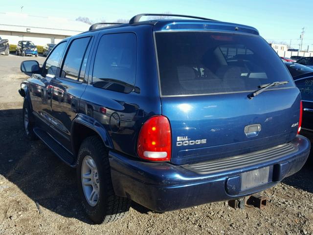 1B4HS28N11F573431 - 2001 DODGE DURANGO BLUE photo 3