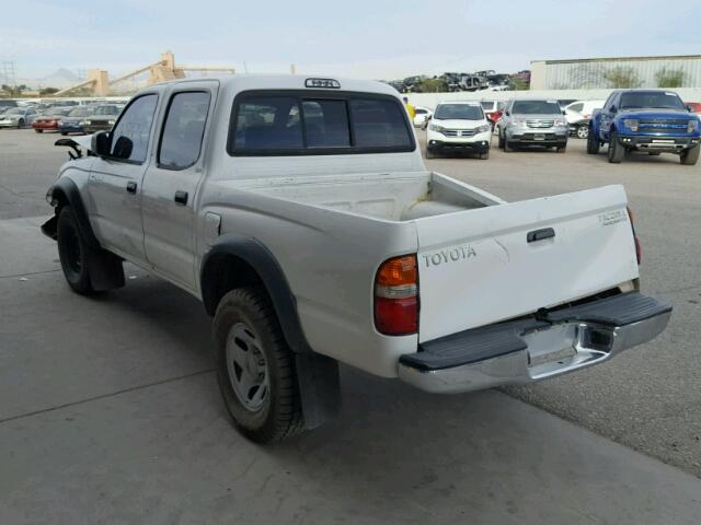 5TEGN92N44Z449796 - 2004 TOYOTA TACOMA DOU WHITE photo 3