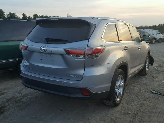 5TDDKRFH3FS218842 - 2015 TOYOTA HIGHLANDER SILVER photo 4