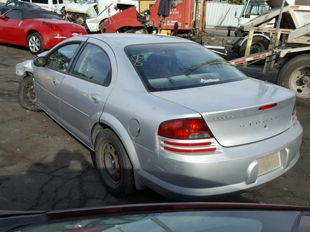 1B3EL36X22N267263 - 2002 DODGE STRATUS SE SILVER photo 3