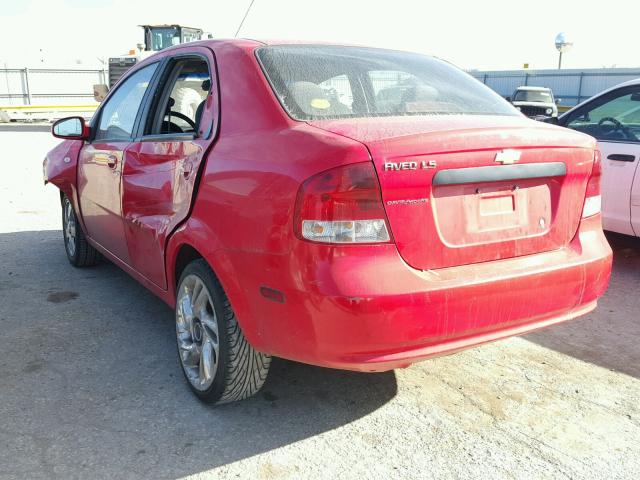 KL1TD56656B530351 - 2006 CHEVROLET AVEO BASE RED photo 3