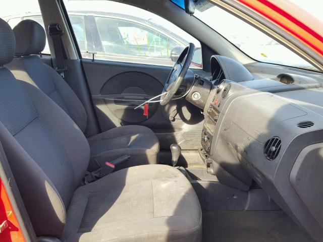 KL1TD56656B530351 - 2006 CHEVROLET AVEO BASE RED photo 5